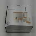 White Bathroom Set, White Bathroom Accessories Set with Trash Can, 2PCS Soap Dispensers, Soap Dish, Toothbrush Holder, Toothbrush Cup,Toilet Brush, Tray and Qtip Holders for Bathroom Decor