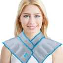 Large Gel Ice Pack & Microwavable Heating Pad for Neck Shoulder Upper Back Pain Relief - Reusable Weighted Cold Pack for Injuries - Hot & Cold Compress Therapy for Swelling, Bruises, Surgery (Nsf-gray)