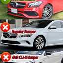 Front Bumper Lip Splitter Spoiler Compatible with Mercedes CLA/ CLA250/ W117 2017 2018 2019 (for AMG-Line Models Only), Gloss Black 3pcs Air Chin Body Kit Exterior Accessories
