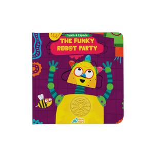 Pack of 3, The Funky Robot Party - Silicone Touch and Feel Book For Toddlers - Sensory Board Book with 5 Tactile Silicone Pieces