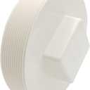 PVC Cleanout Plug, 6" Inch NPT Male Threaded Flush Sewer Cleanout Cap Cover Adapter PVC DWV Pipe Fitting Attached to Sewer and Drain Pipe for Plumbing Drainage Piping Systems