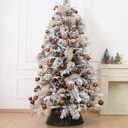 Christmas Ball Ornaments Brown Christmas Tree Decorations with Hang Rope-36pcs Shatterproof Christmas Ornaments Set with 6 Styles in 3 Sizes(Small Medium Large)