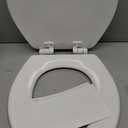 Mayfair Linden Slow Close Toilet Seat, Non Slip Heavy Duty Wood, Easy Install, Round, White