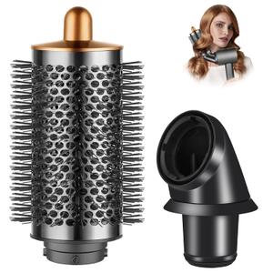 Large Round Volumizing Brush for Dyson Airwrap with Adaptor for Dyson Supersonic Hair Dryer HD01 HD02 HD03 HD04 HD07 HD08, Hair Styling Tool for Add Shine Smooth Volumious