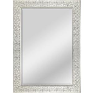 Rattan Trim Wall Mirror, 18' x1.25' x 23.75' , White