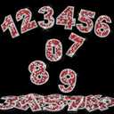 Locacrystal 60pcs Bling Rhinestone Numbers Sticker 6sets 0-9Digits Self-Adhesive Iron on Crystal Numbers Stickers for DIY Crafts Laptop Gifts Furniture Car Clothing Decorations(Red+White,1.73")