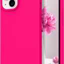 DOMAVER for iPhone 13 Case, Slim Smooth Liquid Silicone Upgrade for iPhone 13 Case [12FT Military Protection] [Camera Protection] [Soft Anti-Scratch Microfiber Lining] Scratch-Resistant Back- Hot Pink