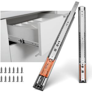 LONTAN 6 Pairs Push to Open Soft Close Drawer Slides 22 Inch Heavy Duty Drawer Glides Metal Ball Bearing and Full Extension Cabinet Rails 100 LB Capacity