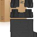 3W Floor Mats&Cargo Liner Fit Acura RDX 2019-2024 2025 2026 TPE All Weather Custom Fit Floor Liner for Acura RDX 1st and 2nd Row Full Set Car Liners Black