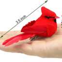 KLEWEE 36 Pcs Small Artificial Red Cardinal Birds, Clip On Christmas Red Cardinal Ornaments for Christmas Tree Decorations, Wreath, Centerpiece and Crafts