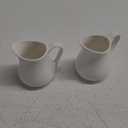 Gurygo 2 Pack 4 Oz Classic White Ceramic Small Creamer Pitcher with Handle- Fine Porcelain Small Milk Pitcher - Ceramic Creamer Container for Coffee Milk Sauces Salad, Microwave & Freezer Safe