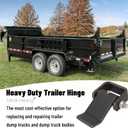 Weld on Trailer Hinges, Heavy Duty Dump Truck Trailer Metal Gate Hinges with Grease Zerk Fitting, Strap Style Short Leaf Truck Gate Hinges (4 Pack)