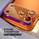 Choiche Compatible for iPhone 17 Pro Max Camera Lens Protector, Bling Camera Cover with 9H Tempered Glass Lens Screen Protector Metal Ring Decoration Accessories 6.9-inch (Glitter-Orange)