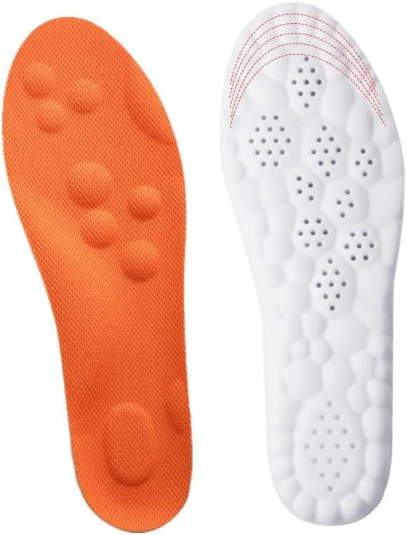 Insoles Men, Shoe Inserts Men, Shoe Inserts for Women, 4D Cloud Technology - Super Soft Comfort Insoles U Shape Memory Foam, Trim to fit (Orange, Men's 8-10.5)