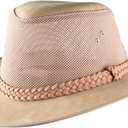 Mesh Safari Hat for Men Soaker Golf Sun Hats Summer Wide Brim Outback Cap (Large, Natural)