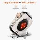 amBand for Apple Watch Series 11 10 46mm Metal Case Men, W1 Rugged Protective Bumper [Turn iWatch into Ultra 3/2/1 Look] with Back Cover, Upgrade Conversion Kit Stylish Protector - Natural Titanium