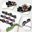 2 x 4PCS Sparkling Crystal Stone Braided Hair Clips for Women Girls（4 colors） | Decorative Hair Clips Suitable for Thick and Thin Hair, Girls/Women Hair Accessories, For Styling Partitions
