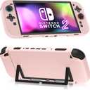 Case for Nintendo Switch 2 (2025), FANPL Protective Cover for Switch 2 and Joy Con Controller - Strong and Durable, Not Easy to Fall Off (Pink)