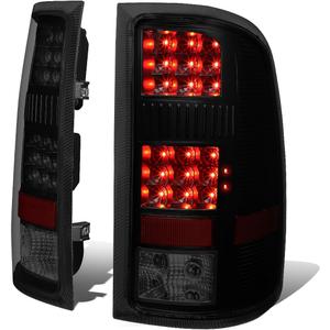 Auto Dynasty Rear Tail Lights Brake Lamps Compatible with 2007-2014 GMC Sierra 1500 2500HD 3500HD, Driver and Passenger Side Full LED DRL Brake Lamps, Black Housing Smoked Lens