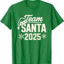 Team Santa 2025 Santa Claus Hat Christmas T-Shirt, Men, Small, Kelly Green