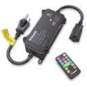 Outdoor Dimmer for String Lights, 600 W Outdoor Dimmer Switch, 100 FT Remote Control Light Dimmer, Dusk to Dawn Dimmer Plug for Dimmable Outdoor String Lights, Lamps and Patio Lights,Timer,Waterproof