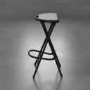 LISHAN 28 Inch Folding Bar Stool for Adults - Black Collapsible Counter Height Stool with Handle, 200 Lbs Capacity, Foldable for Camping & Kitchen, 1 Pack