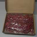 Geosar 36 Pcs Christmas Glittered Berries Stems 7.9 Inch Artificial Berries Sprays Branches Floral Pick for Christmas Tree Ornament, DIY Xmas Wreath, Crafts, Home Decor(Red,Pure Color)