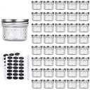 Accguan Mini Mason Glass Canning Jars,4 OZ Jelly Jars With Regular LidsSilver,Ideal for Honey,Jam,Wedding Favors,Shower Favors,Small Pice Jars 40 PACK