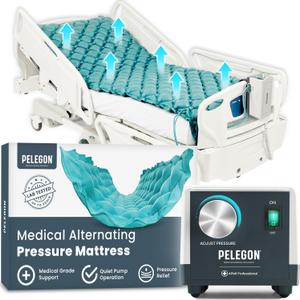 Pelegon Alternating Air Pressure Mattress Pad Hospital Bed Mattress Topper King for Bedridden Patients, Pressure Relief Mattress Topper to Reduce Bed Sores, Whisper-Quiet Pump, Medical-Grade Support