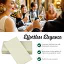 SimuLinen Champagne Linen Feel Disposable Dinner Napkins - Cloth-Like Kosher Napkins for Celebrations, Weddings, and Showers, 16"x16", Box of 50