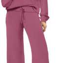 XIEERDUO Lounge Sets For Women 2025 Half Zip Sweatshirt And Wide Leg Sweatpant 2 Piece Outfits Sweatsuit Tracksuit (XX-Large, 13-carmine)