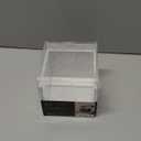 RUSSELL+HAZEL Acrylic Plant Pot with Drip Tray, 4x4x4 Inch Flower Pot for Home Office, Clear and Durable Acrylic, 1-Count (60345)