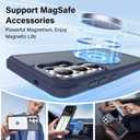 for Samsung Galaxy S26 Ultra Case with Magnetic Stand, Blue | Crystal Clear Case,Rigorous Drop Protection, Great Grip Feeling, Slim Shockproof Phone Cover