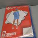 fun shack Flight Attendant Costume Women Blue, Retro Airline Stewardess Outfit with Hat & Gloves (Small)