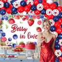 Berry in Love Bridal Shower Decorations Blueberry Strawberry Backdrop Blue Red Balloon Garland Arch Kit for Women Berry Theme Bridal Shower Wedding Engagement Bachelorette Party Decor Supplies 5x3ft