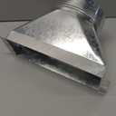 3-1/4" x 10" x 6" Galvanized Rectangular to Round Duct - 6" Diameter HVAC Transition for Microwave Exhaust Vent Kits & Duct Fittings (Silver)