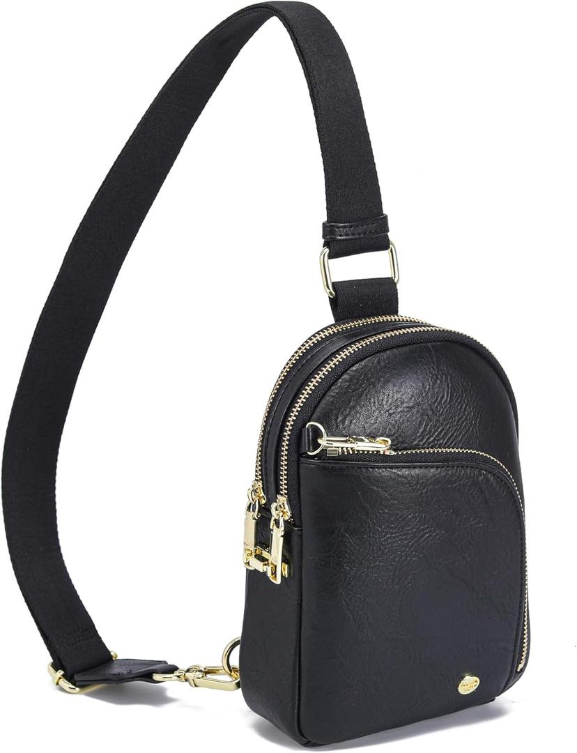 INICAT RFID Blocking Sling Bag, Anti Theft Crossbody Bag for Women, Travel Fanny Pack Style Purse, Vegan Leather