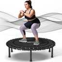BCAN 450LBS Foldable Mini Trampoline, 40" Fitness Trampoline with Durable Bungees, Stable & Quiet Exercise Rebounder for Adults,Great Mini Trampoline for Indoor/Garden Workout - 2 