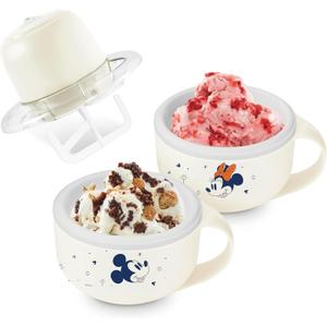 Disney Dash My Mug Ice Cream Maker Bundle - Mini Electric Ice Cream Maker - Creates Gelato, Sorbet & Frozen Yogurt - Easy to Clean & Use - 2 Mugs, Mickey & Minnie Design