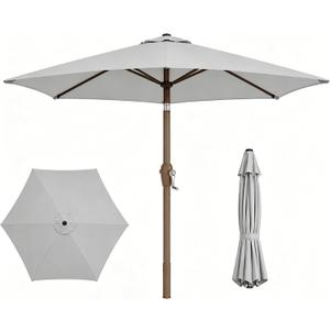 7.5ft Patio Umbrella, Outdoor Table Market Umbrella with Smooth Crank Lift, 6 Windproof Fiberglass Ribs, UPF50+ UV Protection for Deck, Pool, Garden and Backyard