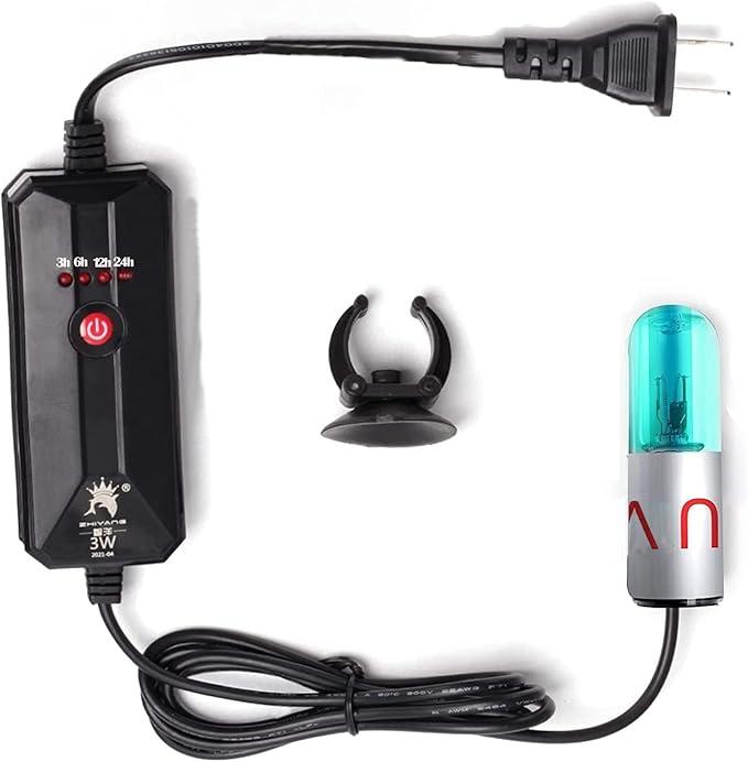 Aquarium Clean Light, High-Efficiency Fish Tank Clean Light with Timer SUVC-6W