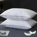 WhatsBedding Goose Down Pillows King Size Set of 2, Luxury Hotel Bed Pillows for Deep Sleep, Fluffy Soft Feather Down Pillow for Back, Stomach or Side Sleepers, 20" x 36"