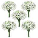 Cherica 100Pcs Babys Breath Artificial Flowers-Gypsophila Babys Breath Flowers Artificial Bulk-White Real Touch Fake Flowers for Wedding Home Garden Decor