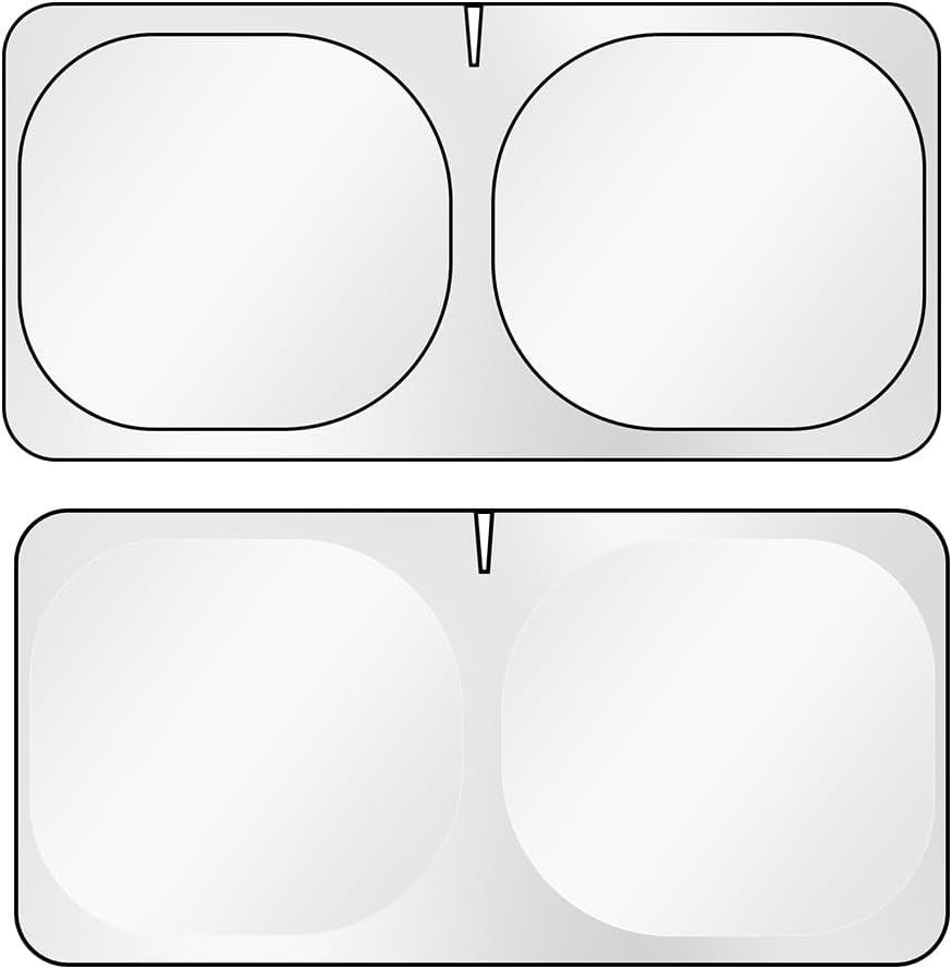 Foldable Windshield Sun Shade Both Sides Can Block UV 5-Layer 240T Reflective UV/Heat Shield Blocks Rays, Universal Fit for Cars, SUVs, Trucks (M)