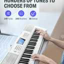 Donner 61 Key Keyboard Piano, Electric Piano Keyboard Kit with 249 Voices, 249 Rhythms - Includes Piano Stand, Stool, Microphone, Gift for Beginners, White (DEK-610S)