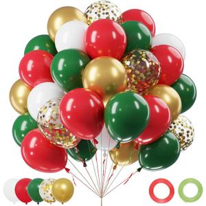 Christmas Holiday Grinch Balloons Red Gred And Gold