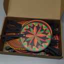 Roowest 50 Pcs African Plastic Fans 5 Styles African Party Favors Bulk Round Handheld Fans for Women Summer Wedding Birthday Party Gifts Community Supplies