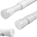 2 Pack Spring Tension Curtain Rods White Ajustable 53-98inchs, 0.86inch Diameter, Extension Spring Tension Rods Suitable for Use in Bathroom Window Screen Curtain Wardrobe (white)
