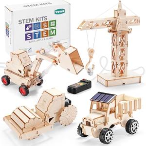 STEM Kits for Kids Ages 8-10 10-12, Wood Building Crafts Kit for Boys 8-12, Model Car Kit, 3D Wooden Puzzles Woodworking Science Projects, Construction Engineering STEM Toys for 8 10 13 12 14 Year Old