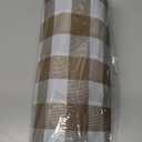 Smiry 54 Inch x 300 Feet Disposable Table Cover Roll, Khaki & White Plastic Table Cloth in Cut-to-Size Box with Slide Cutter, Waterproof Rectangle Tablecloths for Weddings, Banquets, Outdoor